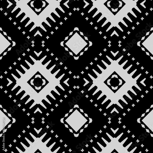 Black and white texture. Abstract seamless geometric pattern. 