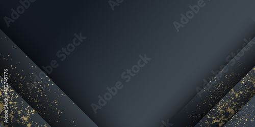 Modern luxury background vector overlap layer on dark and shadow black space with abstract style for design. graphic illustration Texture with line golden Sparkles glitters dots element decoration. 