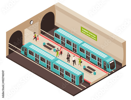 Isometric Metro Station Composition