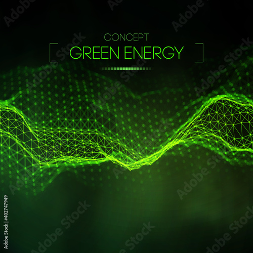 Green energy concept. Vector green technology background. Futuristic vector illustration.