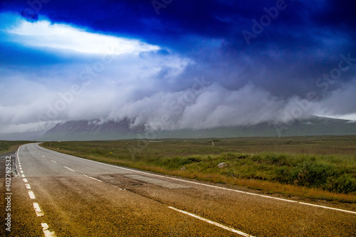 Storm over the road