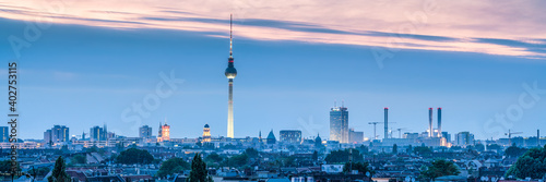 Canvas Print Berlin skyline panorama with tv tower
