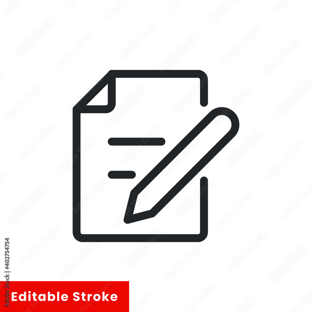 Edit document line icon for web template and app. Editable stroke vector illustration design on white background. EPS 10 Edit document line icon for web template and app. Editable stroke vector illustration design on white background. EPS 10