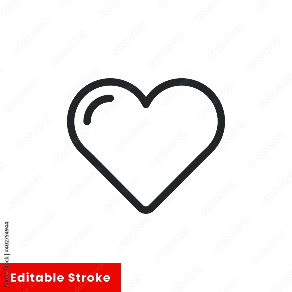 Heart line icon for web template and app. Editable stroke vector illustration design on white background. EPS 10 Heart line icon for web template and app. Editable stroke vector illustration design on white background. EPS 10