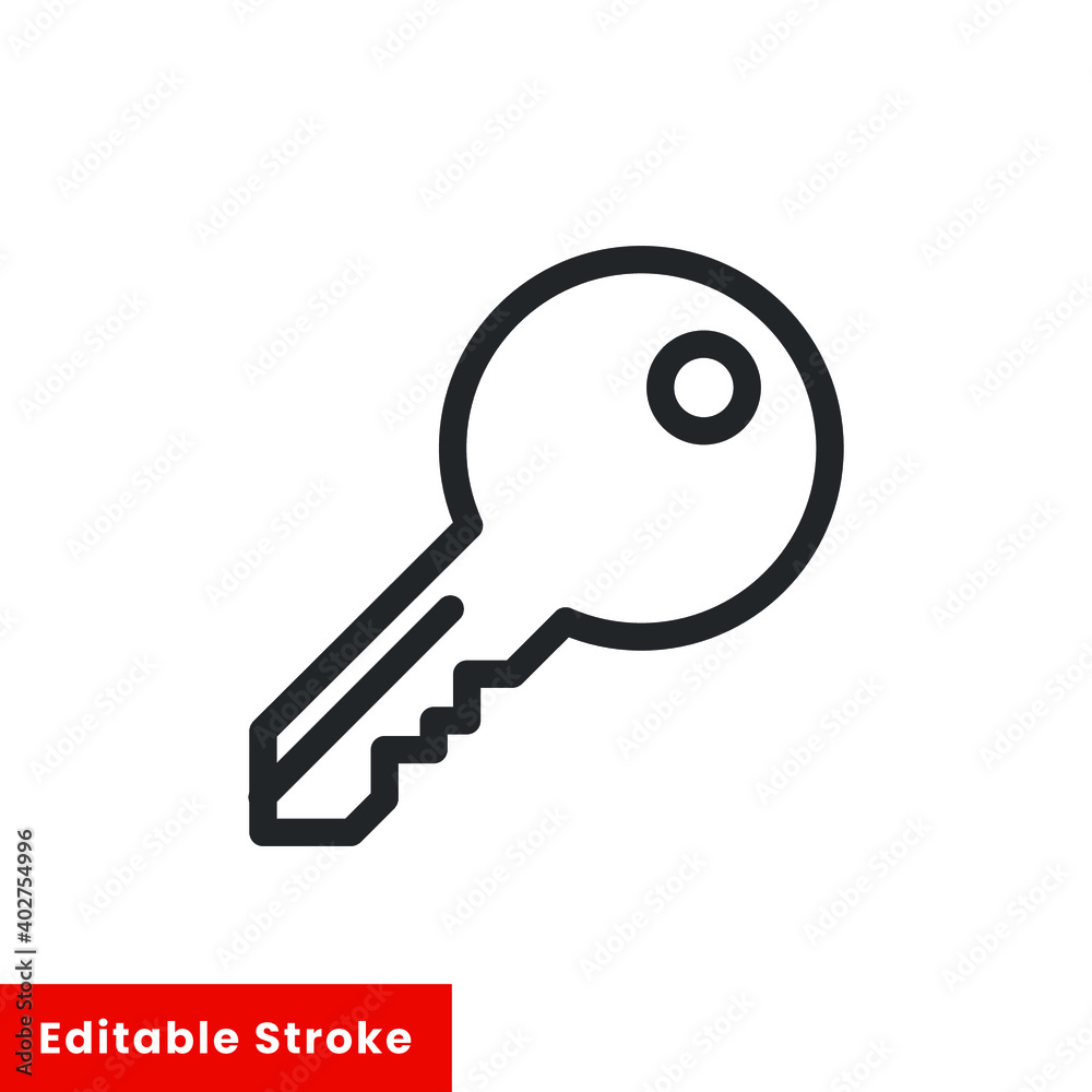 Key access line icon for web template and app. Editable stroke vector illustration design on white background. EPS 10 Key access line icon for web template and app. Editable stroke vector illustration design on white background. EPS 10