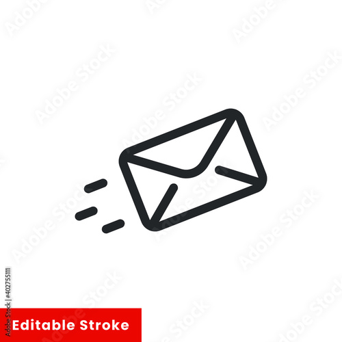 Message line icon for web template and app. Editable stroke vector illustration design on white background. EPS 10