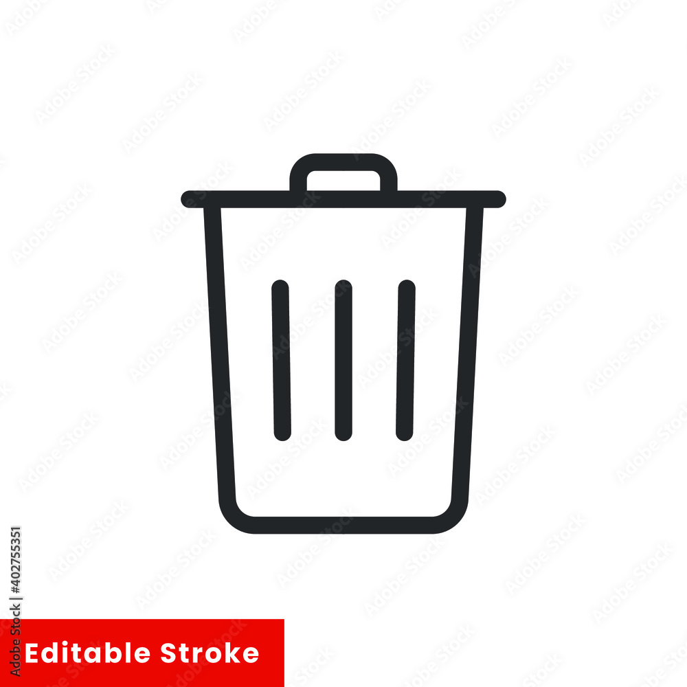 Trash line icon for web template and app. Editable stroke vector illustration design on white background. EPS 10 Trash line icon for web template and app. Editable stroke vector illustration design on white background. EPS 10