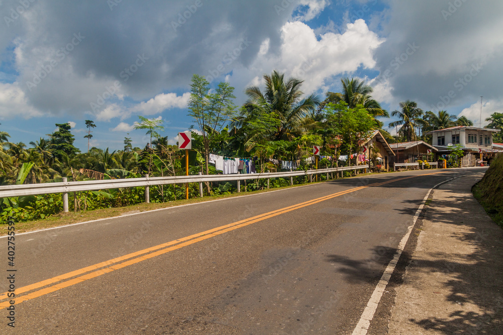 Fototapeta premium View of Siquijor Circumferential Road, Philippines.