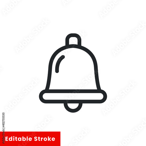 Bell line icon for web template and app. Editable stroke vector illustration design on white background. EPS 10