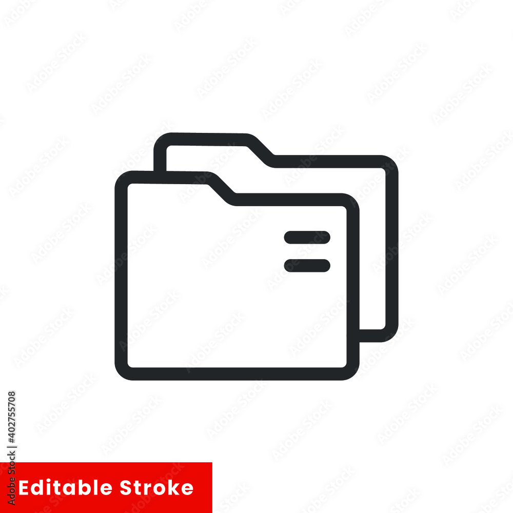 Folder name line icon for web template and app. Editable stroke vector illustration design on white background. EPS 10