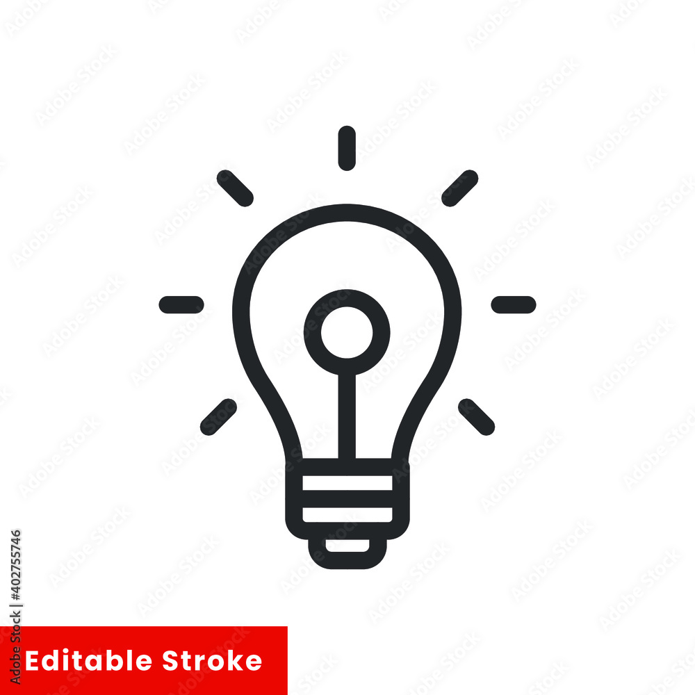 Idea bulb line icon for web template and app. Editable stroke vector illustration design on white background. EPS 10 Idea bulb line icon for web template and app. Editable stroke vector illustration design on white background. EPS 10