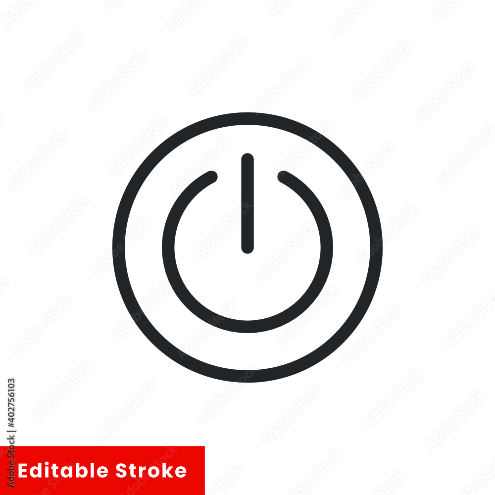 Power button line icon for web template and app. Editable stroke vector illustration design on white background. EPS 10 Power button line icon for web template and app. Editable stroke vector illustration design on white background. EPS 10