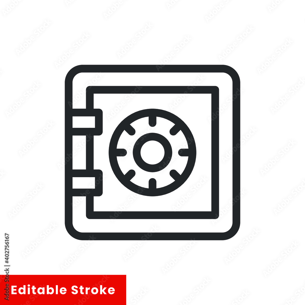 Safebox line icon for web template and app. Editable stroke vector illustration design on white background. EPS 10 Safebox line icon for web template and app. Editable stroke vector illustration design on white background. EPS 10