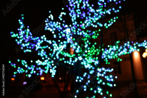 Christmas tree out of focus photo