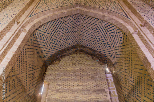 SOLTANIYEH, IRAN - APRIL 13, 2018: Interior of the Dome of Soltaniyeh (Tomb of Oljeitu) in Zanjan province, Iran photo