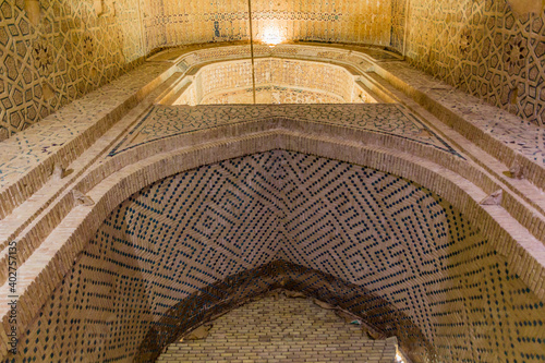 Interior of the Dome of Soltaniyeh (Tomb of Oljeitu) in Zanjan province, Iran photo