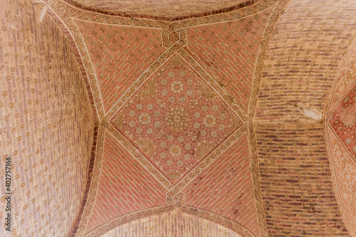SOLTANIYEH, IRAN - APRIL 13, 2018: Vaults in the Dome of Soltaniyeh (Tomb of Oljeitu) in Zanjan province, Iran photo