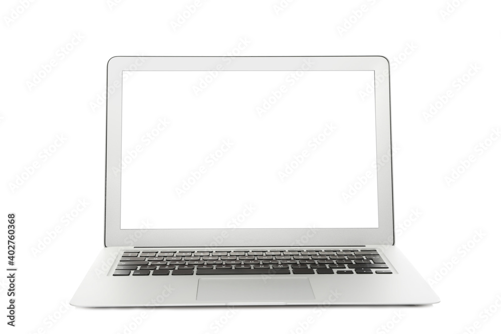 Laptop with blank screen isolated on white. Mockup for design Laptop with blank screen isolated on white. Mockup for design