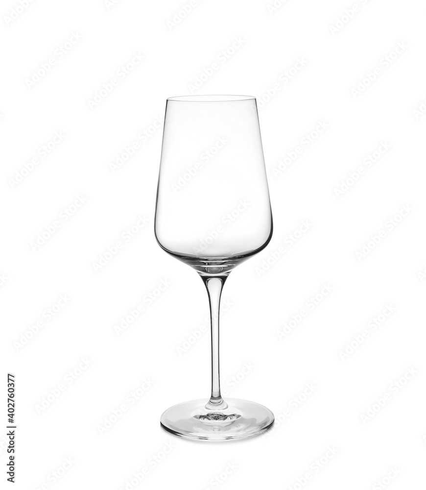 Empty clean wine glass isolated on white Empty clean wine glass isolated on white