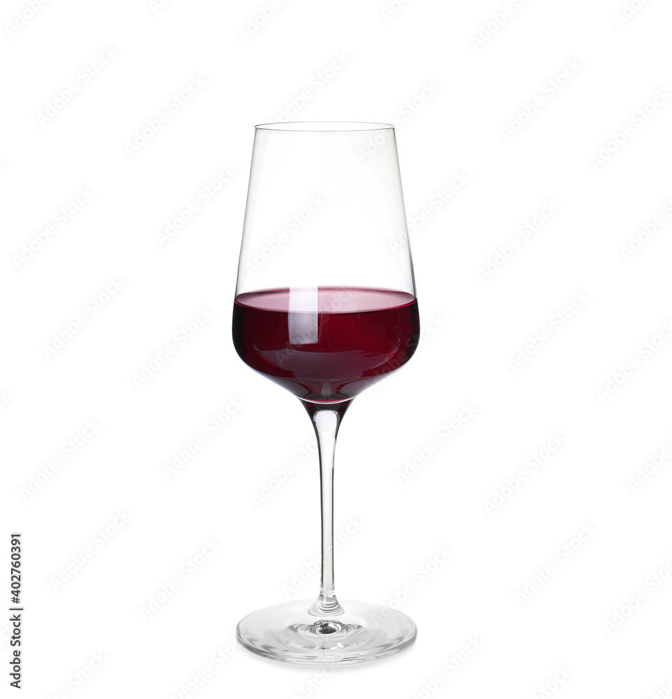 Glass of red wine isolated on white Glass of red wine isolated on white