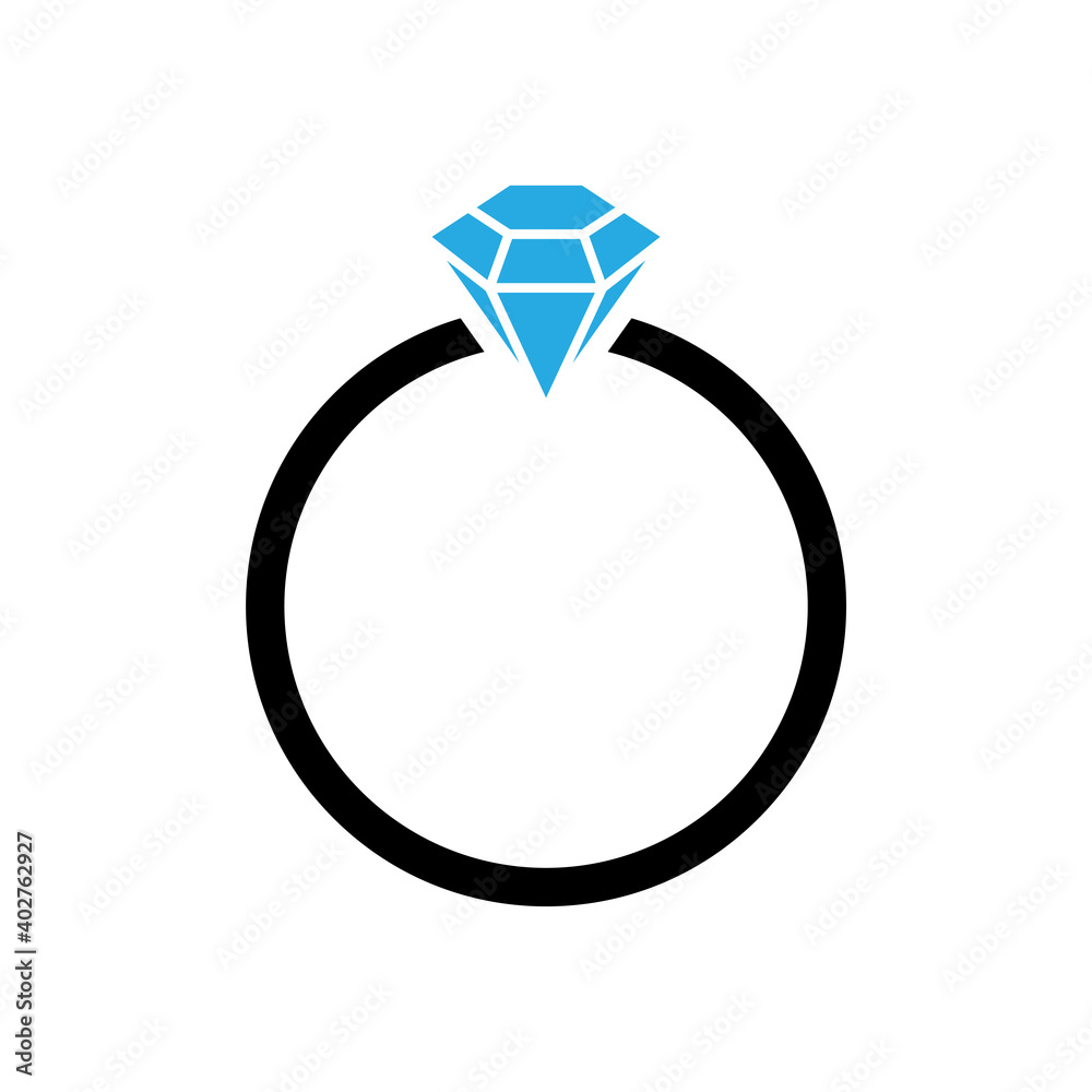 Diamond ring icon design template vector isolated illustration Diamond ring icon design template vector isolated illustration