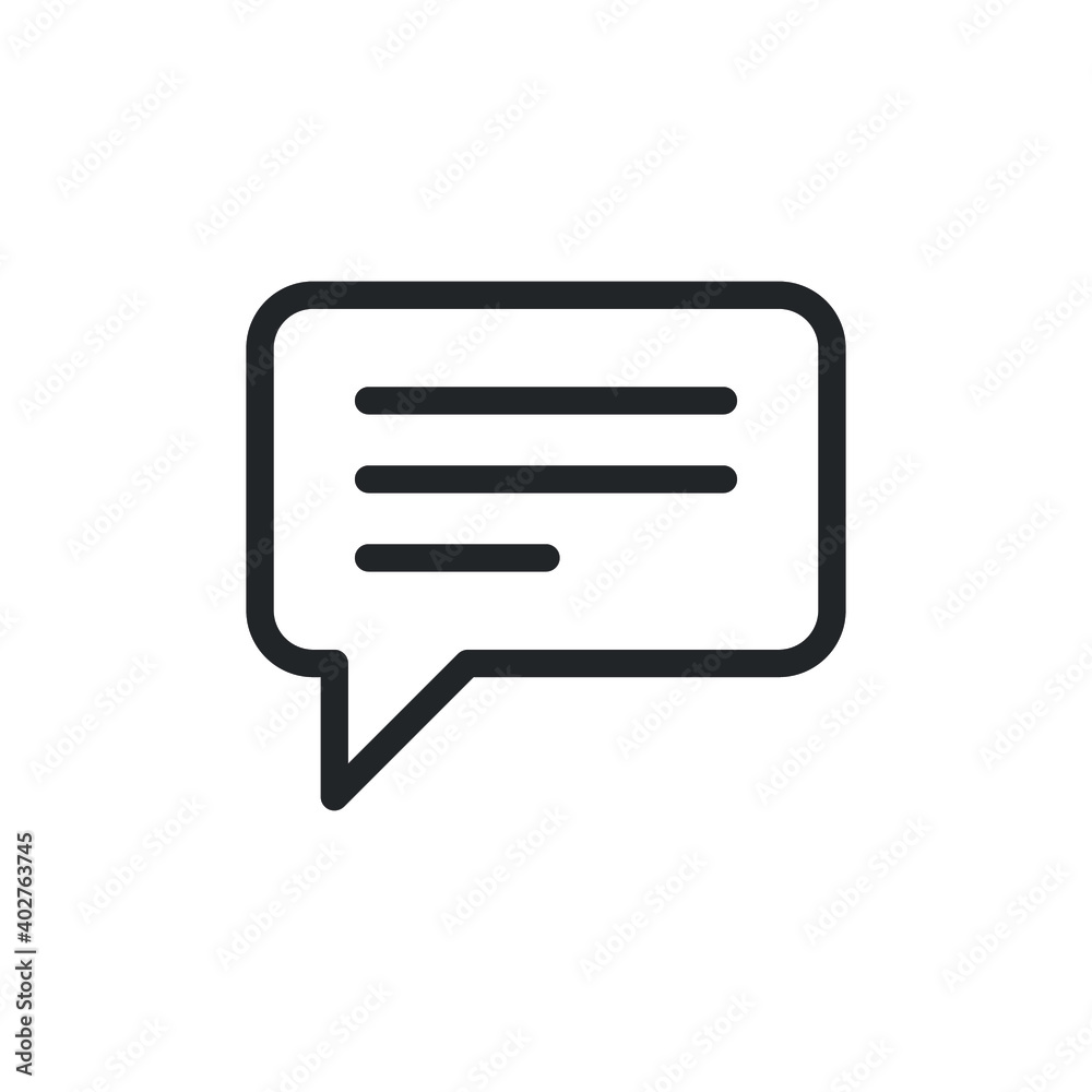Chat bubble speech line icon for web template and app. Vector illustration design on white background. EPS 10 Chat bubble speech line icon for web template and app. Vector illustration design on white background. EPS 10