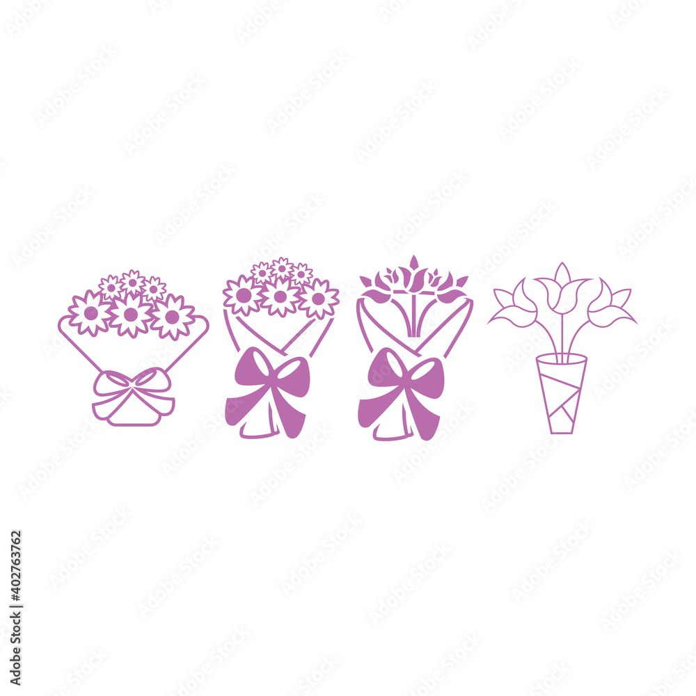 Bouquet icon design template vector isolated illustration