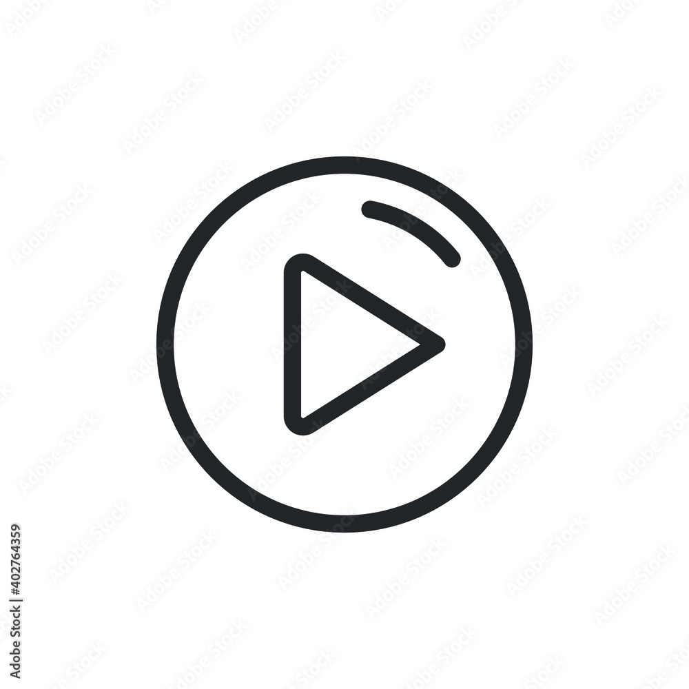 Play button line icon for web template and app. Vector illustration design on white background. EPS 10 Play button line icon for web template and app. Vector illustration design on white background. EPS 10