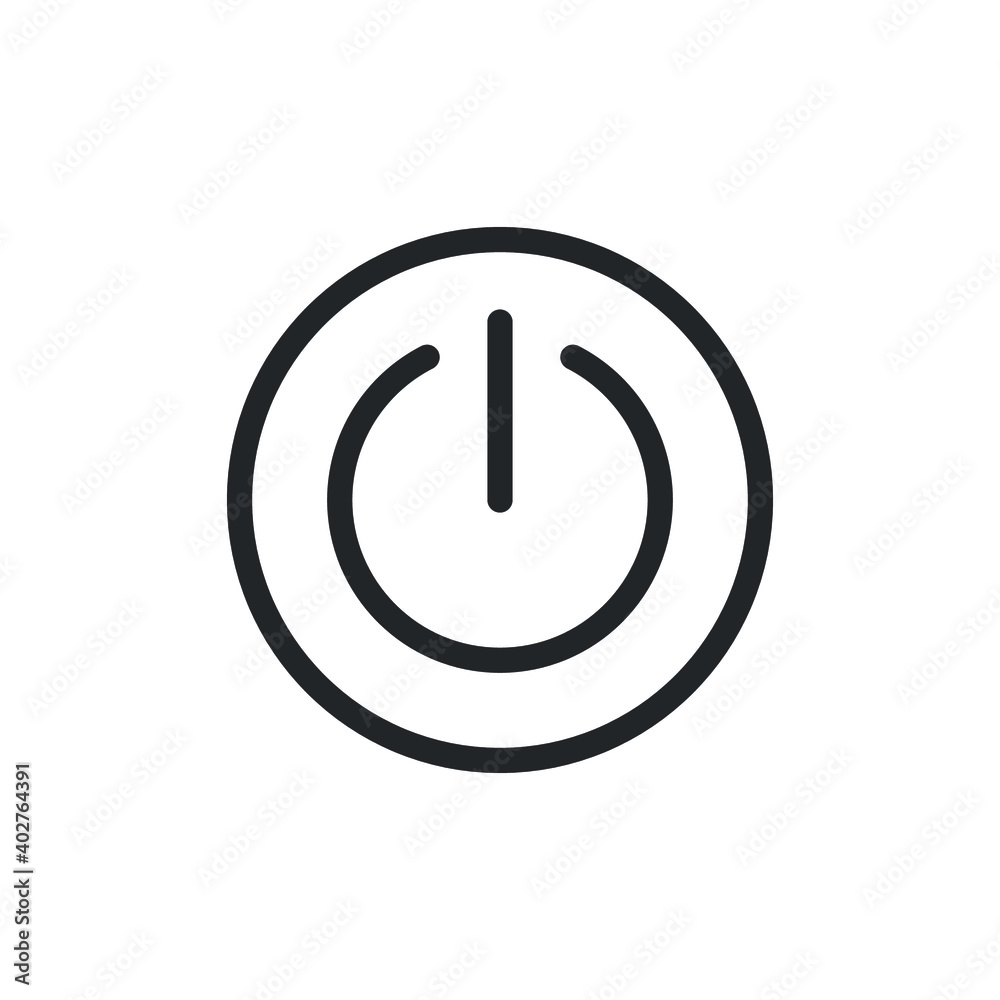 Power button line icon for web template and app. Vector illustration design on white background. EPS 10 Power button line icon for web template and app. Vector illustration design on white background. EPS 10
