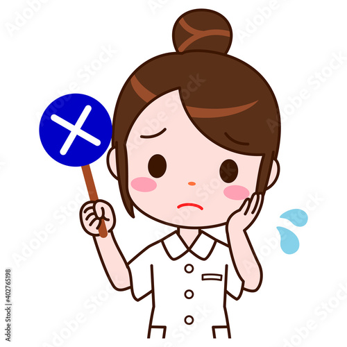 バツを出す看護師さんイラスト