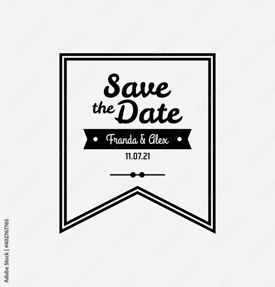 Wedding invitation vector graphic of save the date, perfect for wedding, invitation, couple, fiance, etc