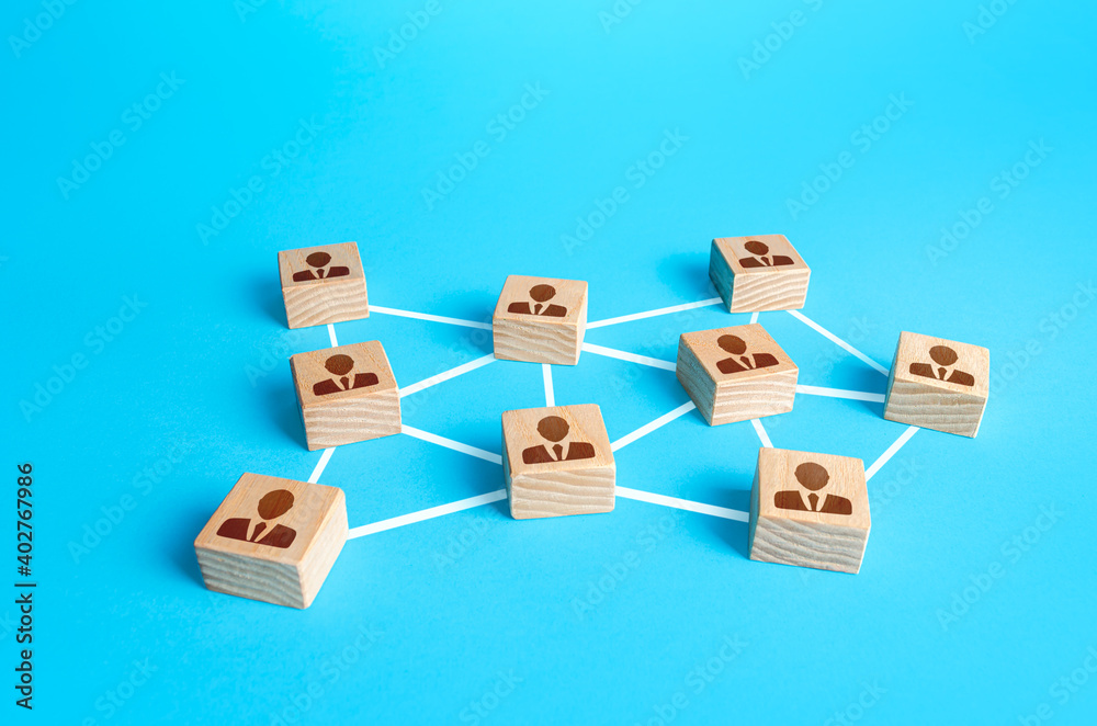 Network of connected people. Interaction between employees and community members. Distribution responsibilities between workers. Social communication. Information exchange relations. Unity cooperation Network of connected people. Interaction between employees and community members. Distribution responsibilities between workers. Social communication. Information exchange relations. Unity cooperation