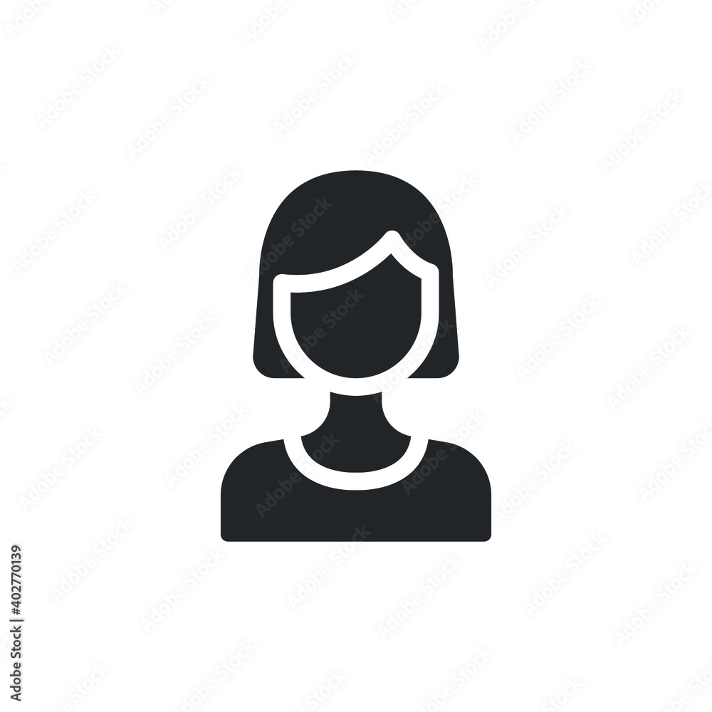 User women glyph icon for web template and app. Vector illustration. design on white background. EPS 10