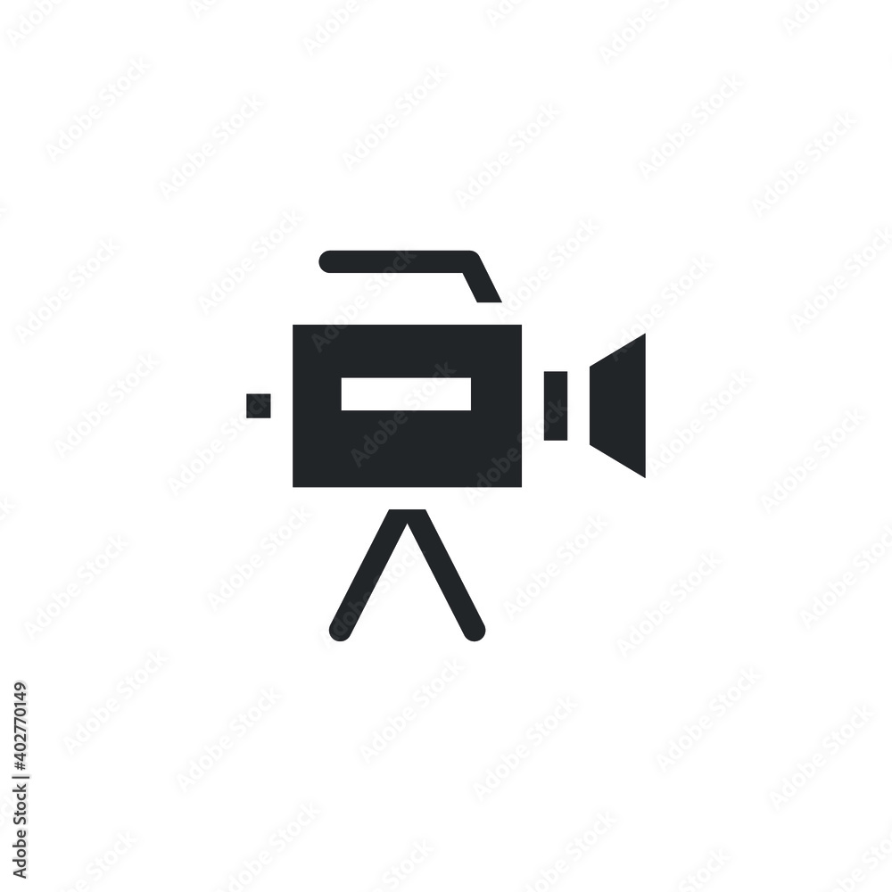 Video camera glyph icon for web template and app. Vector illustration. design on white background. EPS 10