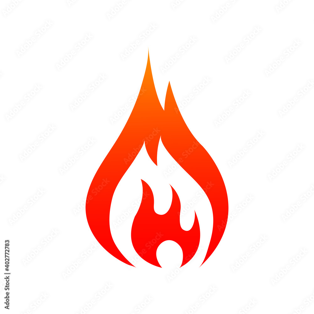 Flaming fire isolated icon. Vector burning bonfire or campfire, hot ignite symbol Flaming fire isolated icon. Vector burning bonfire or campfire, hot ignite symbol