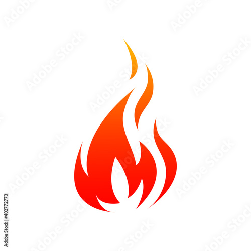 Flaming fire isolated icon. Vector burning bonfire or campfire, hot ignite symbol