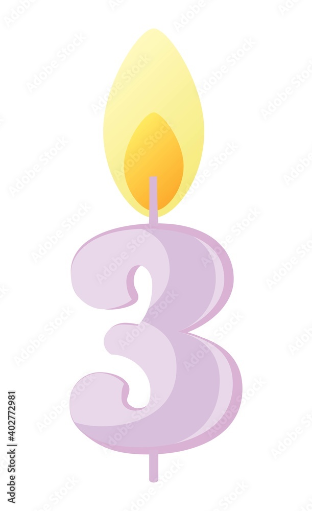 3歳のお誕生日のキャンドル 3歳のお誕生日のキャンドル