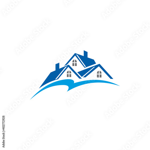 Houses and homes on sale and rent isolated real estate buildings logo. Vector cottages, private property