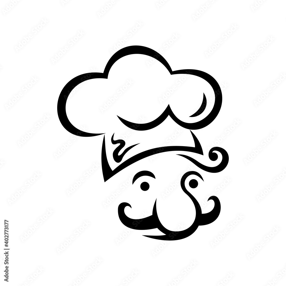 Georgian baker or man cooking food in hat isolated. Vector chef cook cartoon portrait Georgian baker or man cooking food in hat isolated. Vector chef cook cartoon portrait