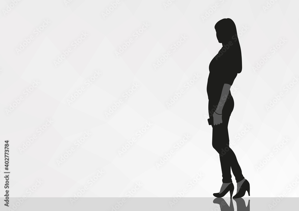 female silhouette in a standing dress
