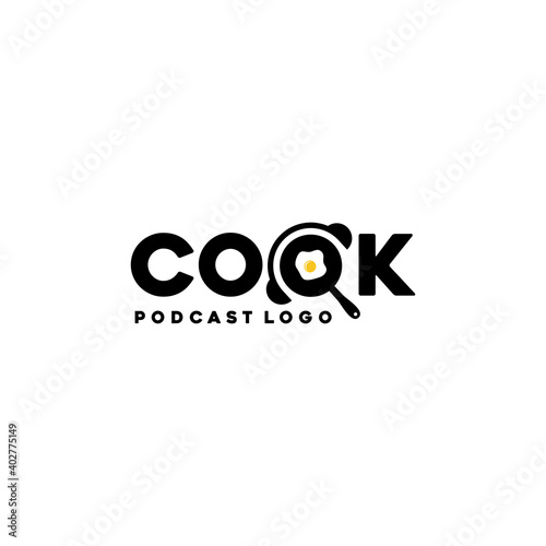 Food Podcast Logo Design Vector