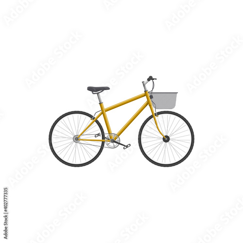Delivery bicycle, fixed-gear bike vector isolated icon. Transportation item, delivering mail transport