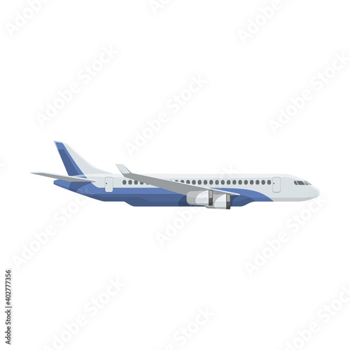 Airplane, air transportation means of transport isolated vector. Fast airliner icon, traveling