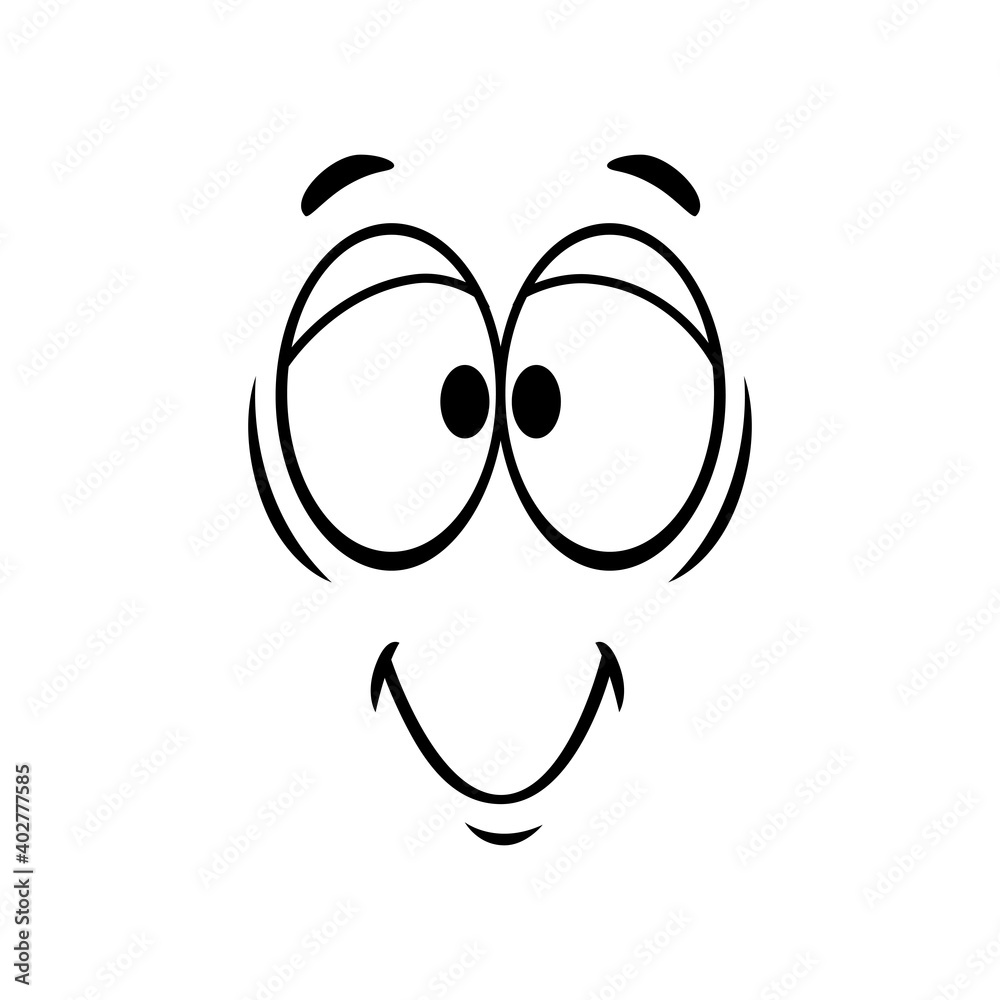 Positive emoji symbol isolated kind line art emoticon. Vector hand drawn smiley happy grimace Positive emoji symbol isolated kind line art emoticon. Vector hand drawn smiley happy grimace