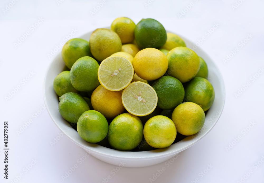 Fresh limes isolated on white background. Fresh limes isolated on white background.