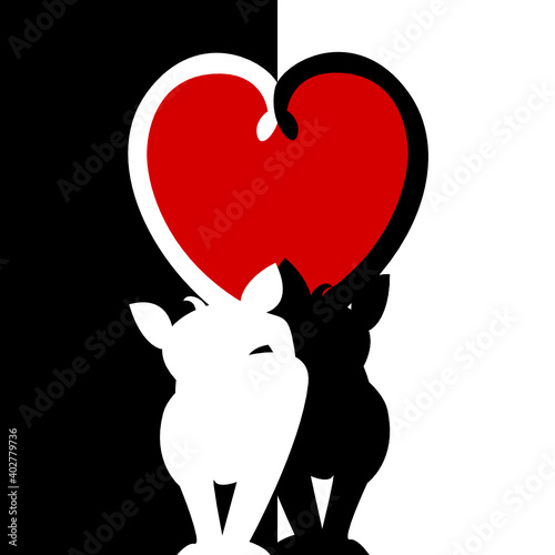 Valentinstag Katzen Karte