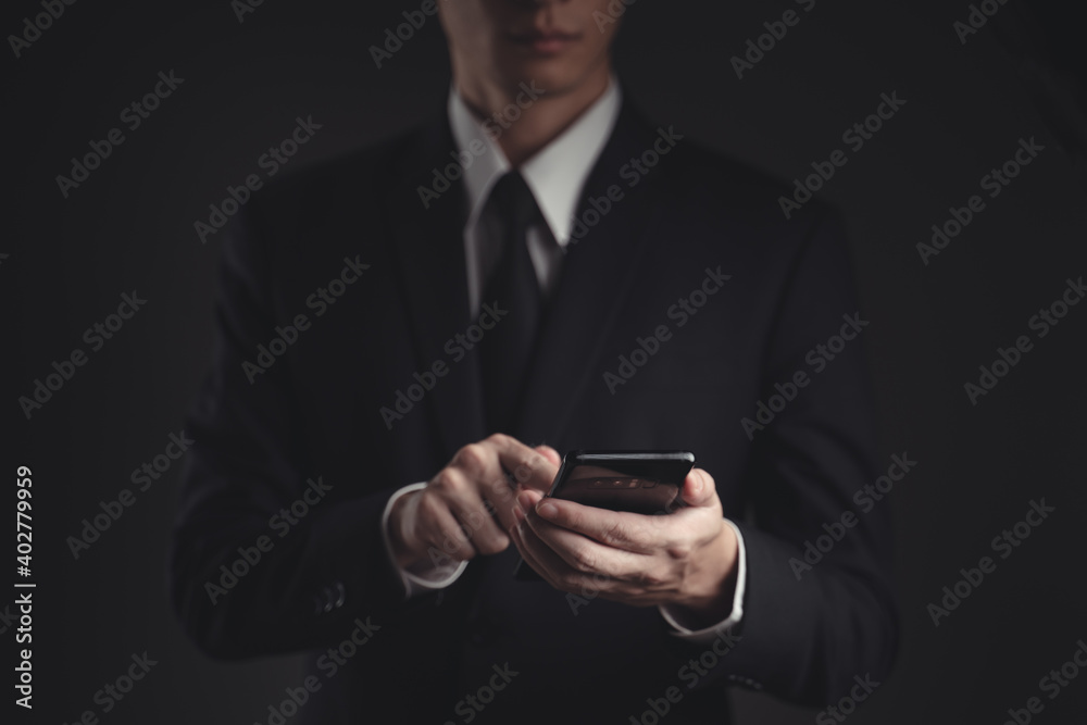 Hands typing message on smart phone. Hands typing message on smart phone.