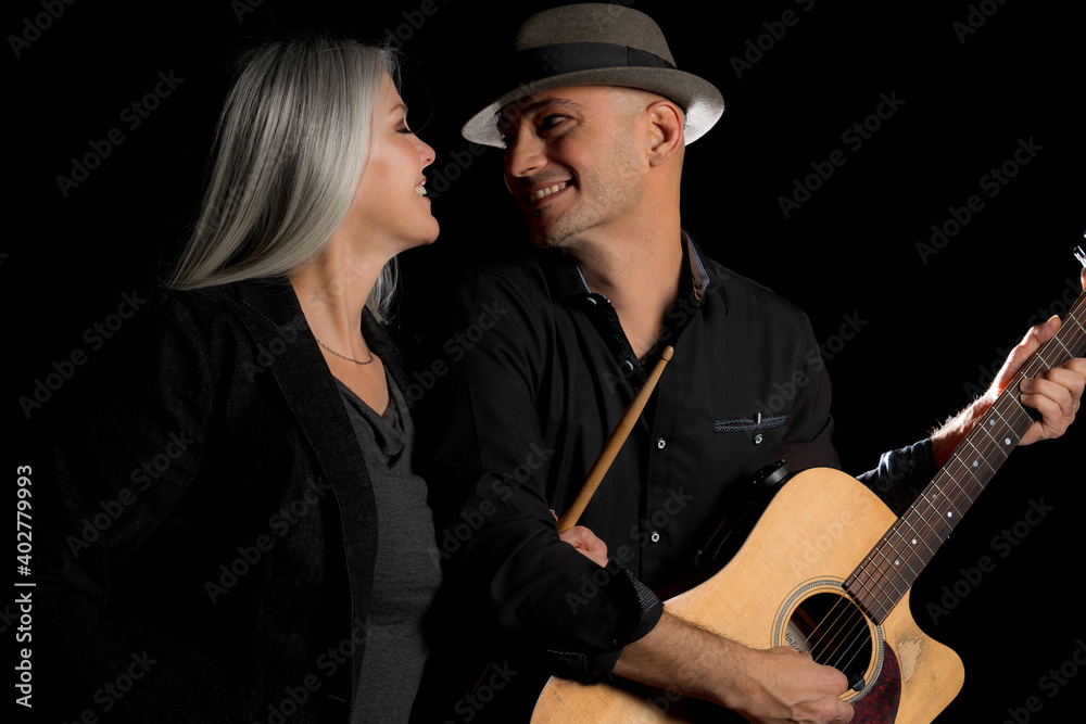 Obraz premium Studio image with a black background.