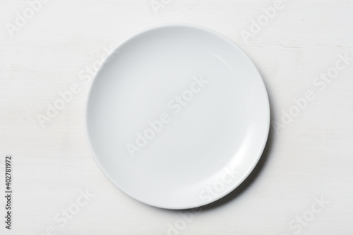 真上から見た白い皿