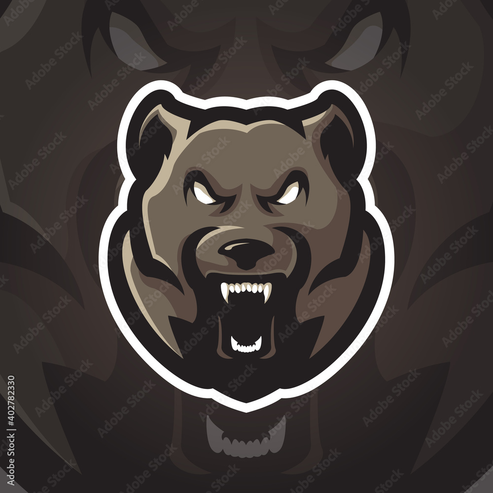 bear mascot logo design vector with concept style for badge, emblem and tshirt printing. bear mascot logo design vector with concept style for badge, emblem and tshirt printing.